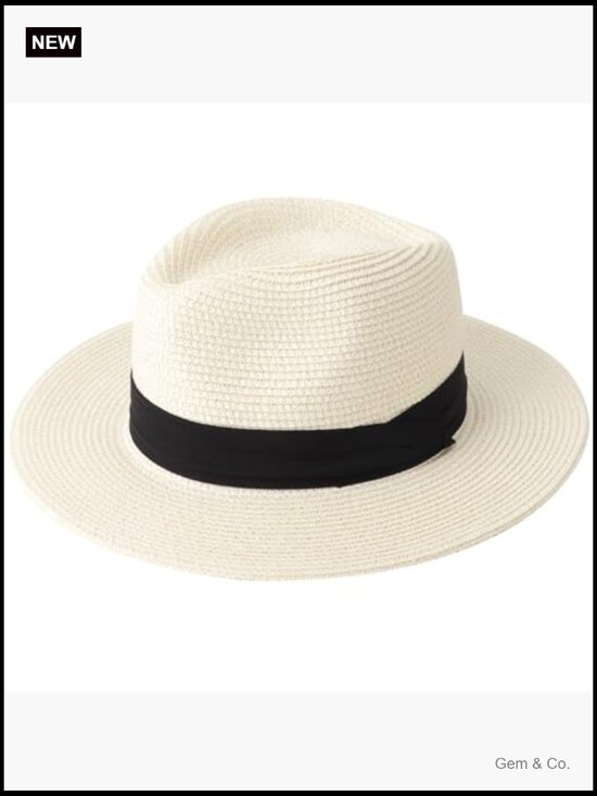 Women\'s Straw Panama Hat Sun Hat Wide Brim Foldable Travel Fedora Beach UPF 50+ main image 6